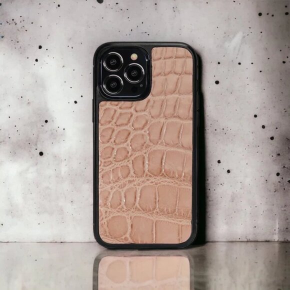 Premium Alligator Leather Case for iPhone Iphone 13 Pro Max - Latte - Picture 3 of 5